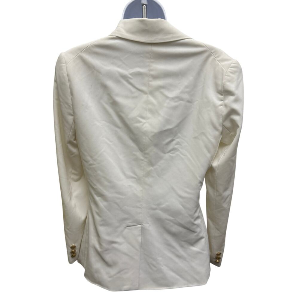 🤍Andrea Behar US 6 Boston Proper Ivory Crest Blazer Gold Button Prep Jacket Y2K - Picture 5 of 5
